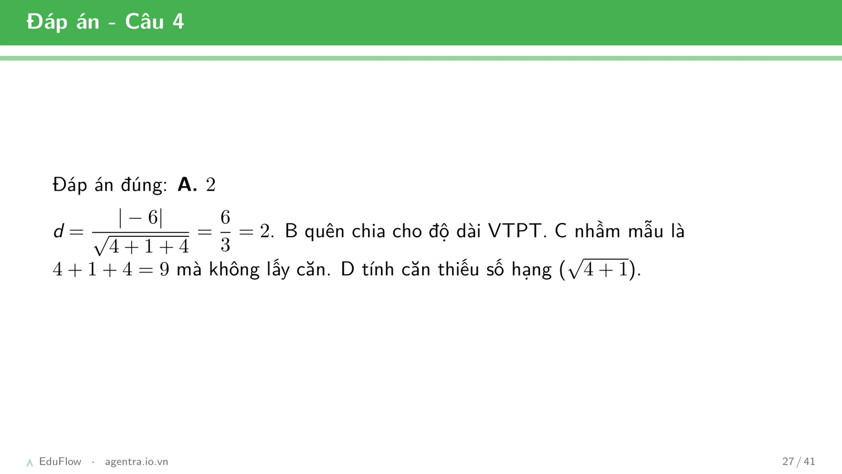 Phương trình mặt phẳng Oxyz — slide 27