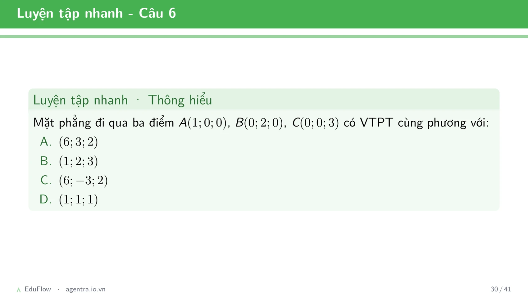 Phương trình mặt phẳng Oxyz — slide 30