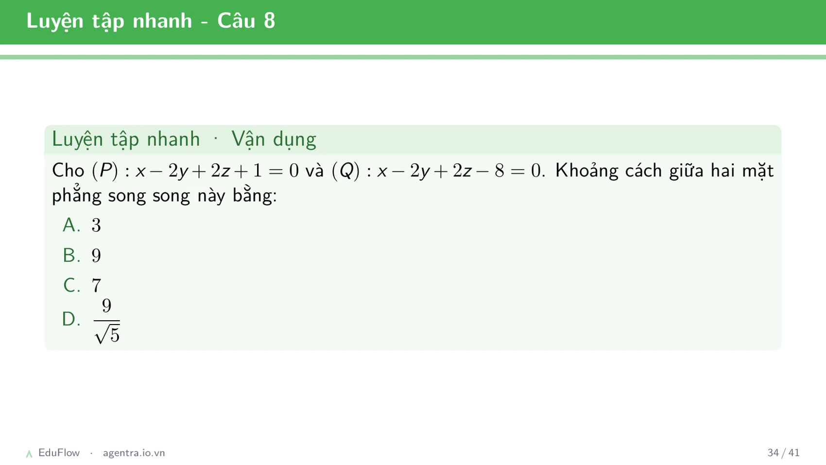 Phương trình mặt phẳng Oxyz — slide 34