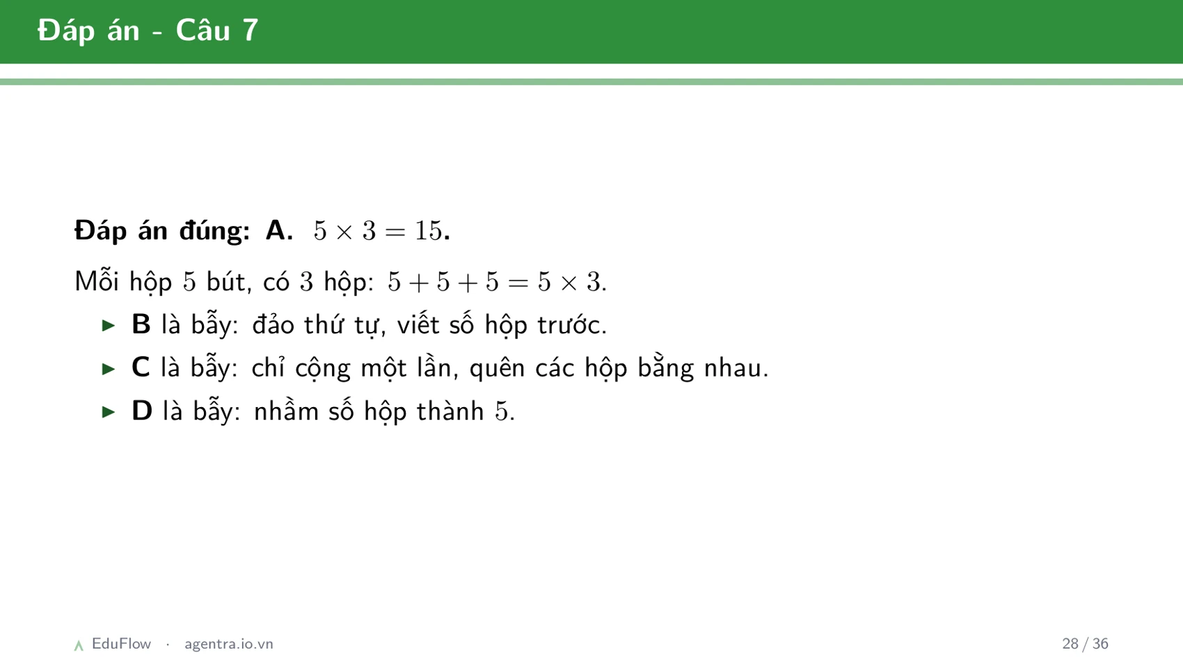 Cộng, trừ có nhớ trong phạm vi 1000 — slide 28