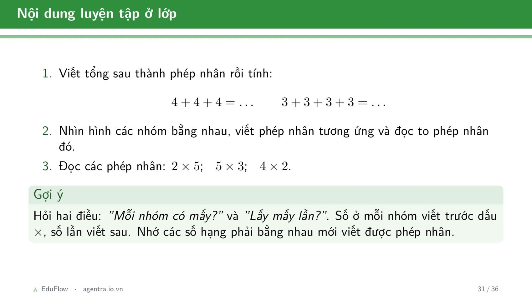 Cộng, trừ có nhớ trong phạm vi 1000 — slide 31