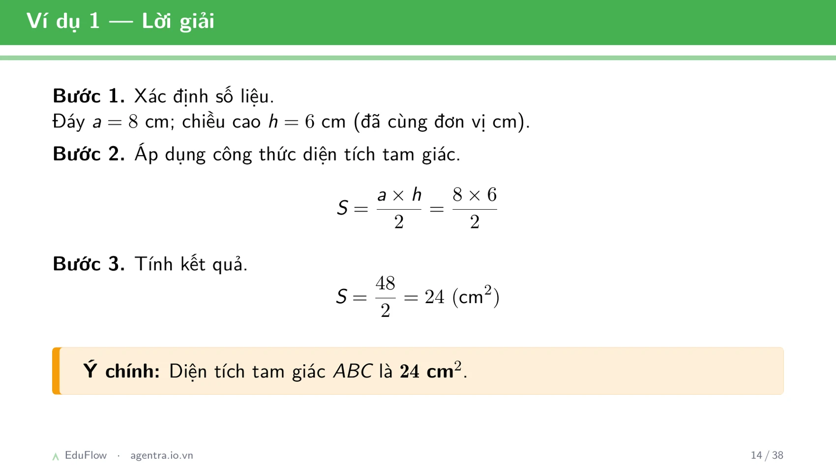 Diện tích hình tam giác — slide 14