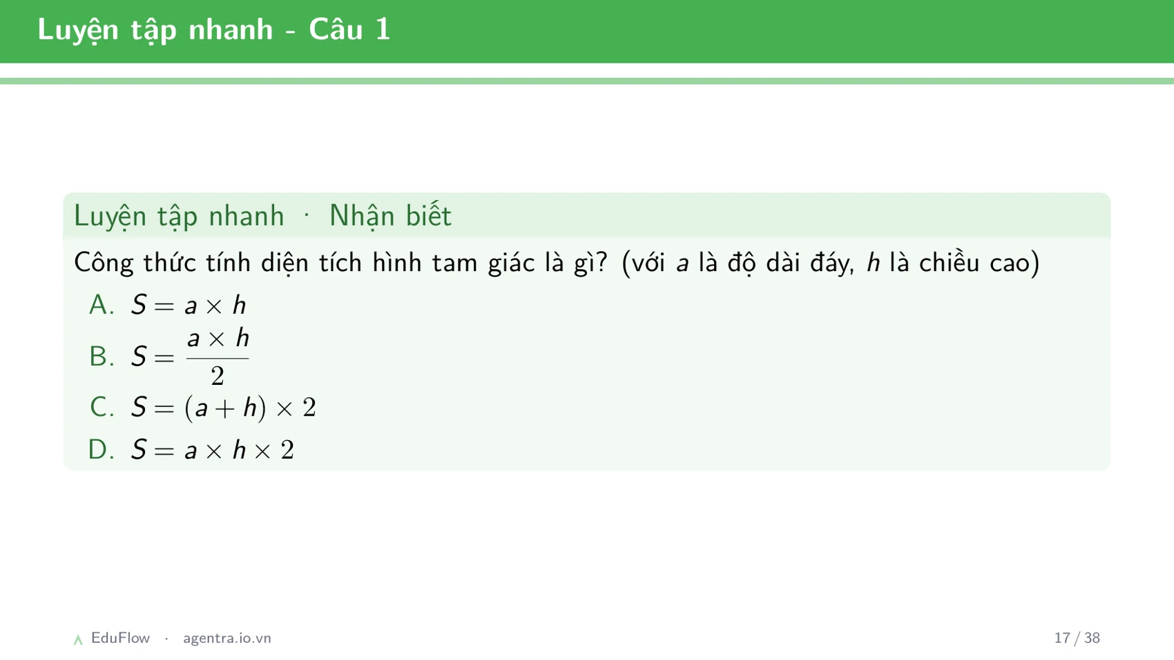 Diện tích hình tam giác — slide 17