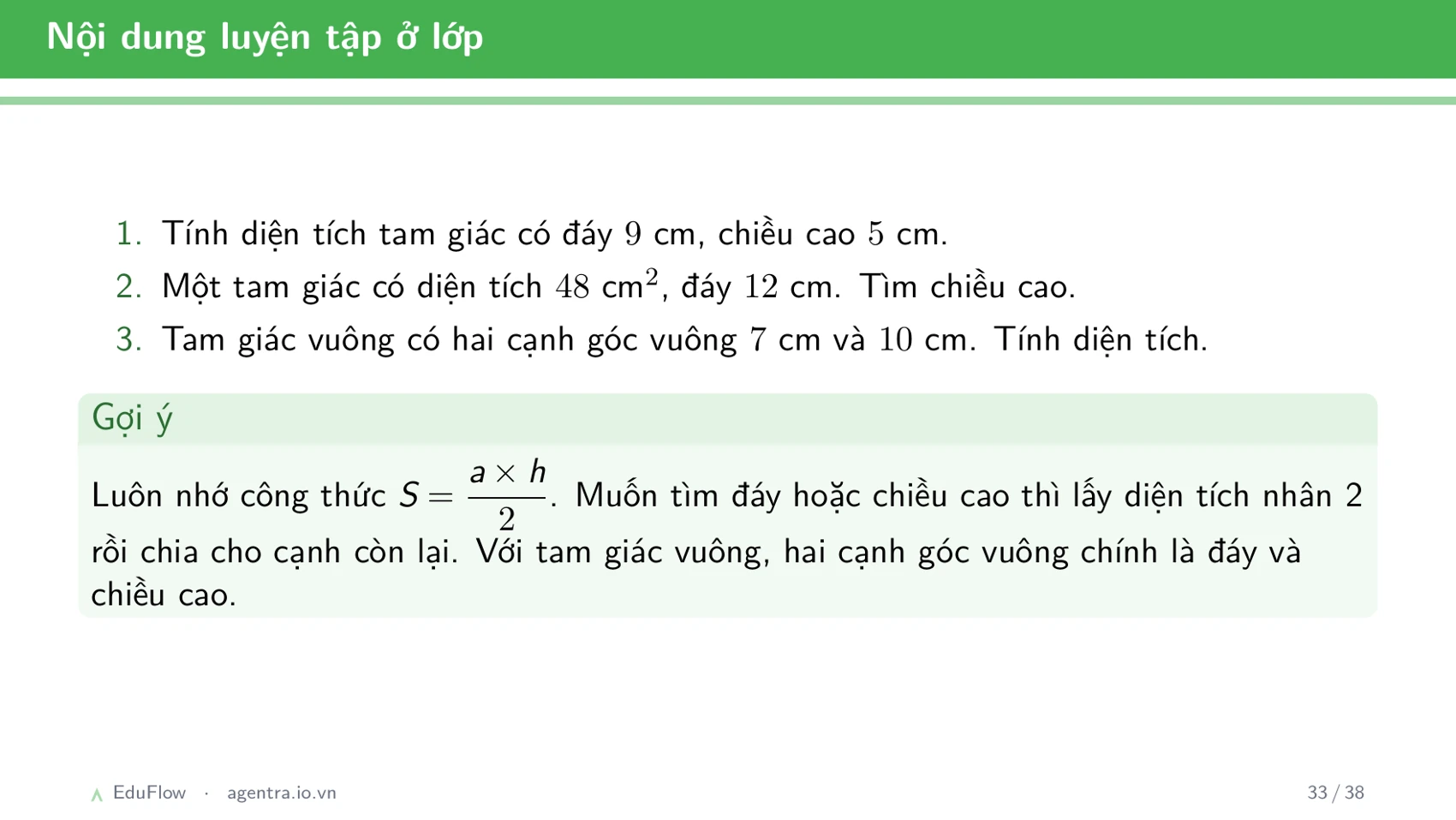 Diện tích hình tam giác — slide 33