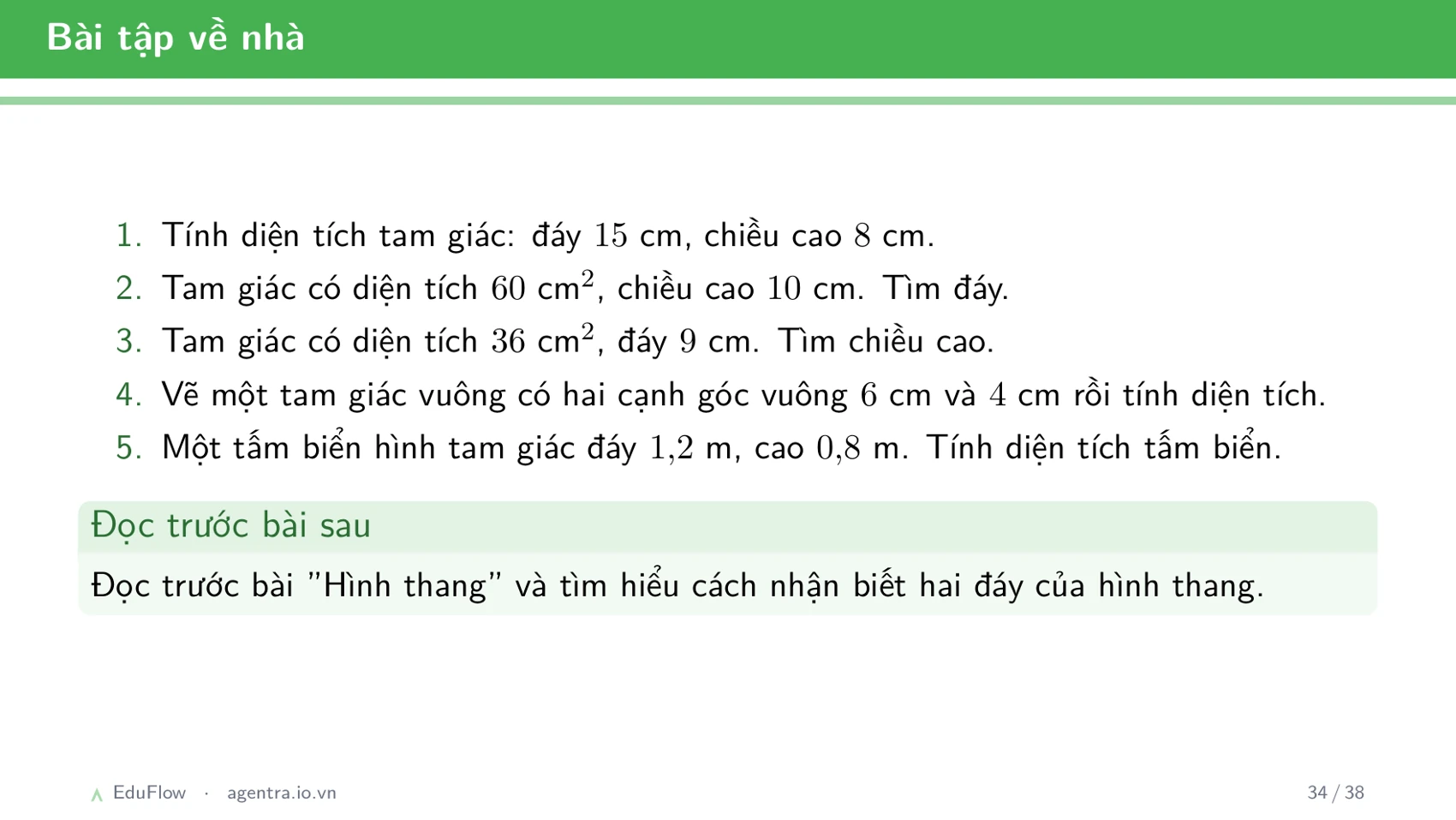 Diện tích hình tam giác — slide 34
