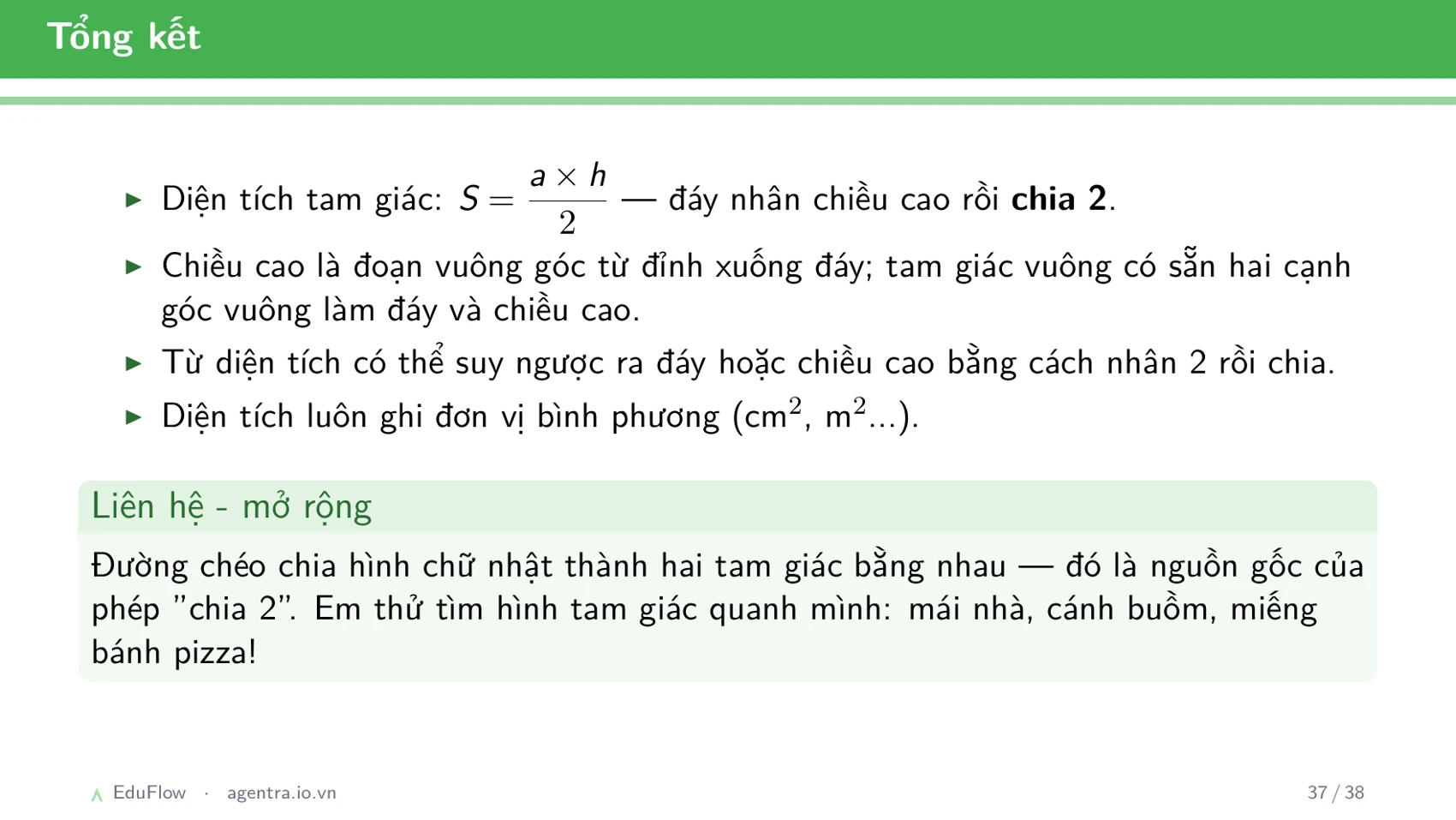 Diện tích hình tam giác — slide 37