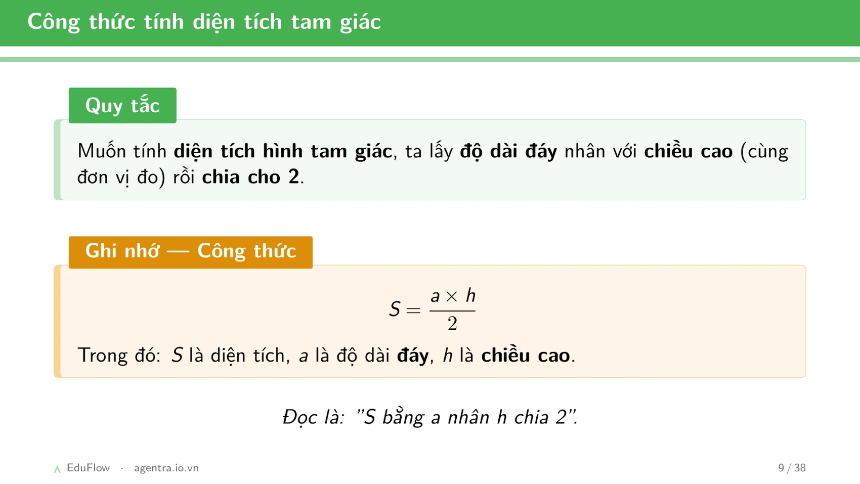 Diện tích hình tam giác — slide 9