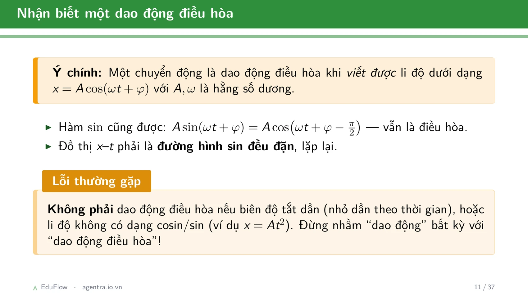 Dao động điều hòa và các đại lượng đặc trưng — slide 11