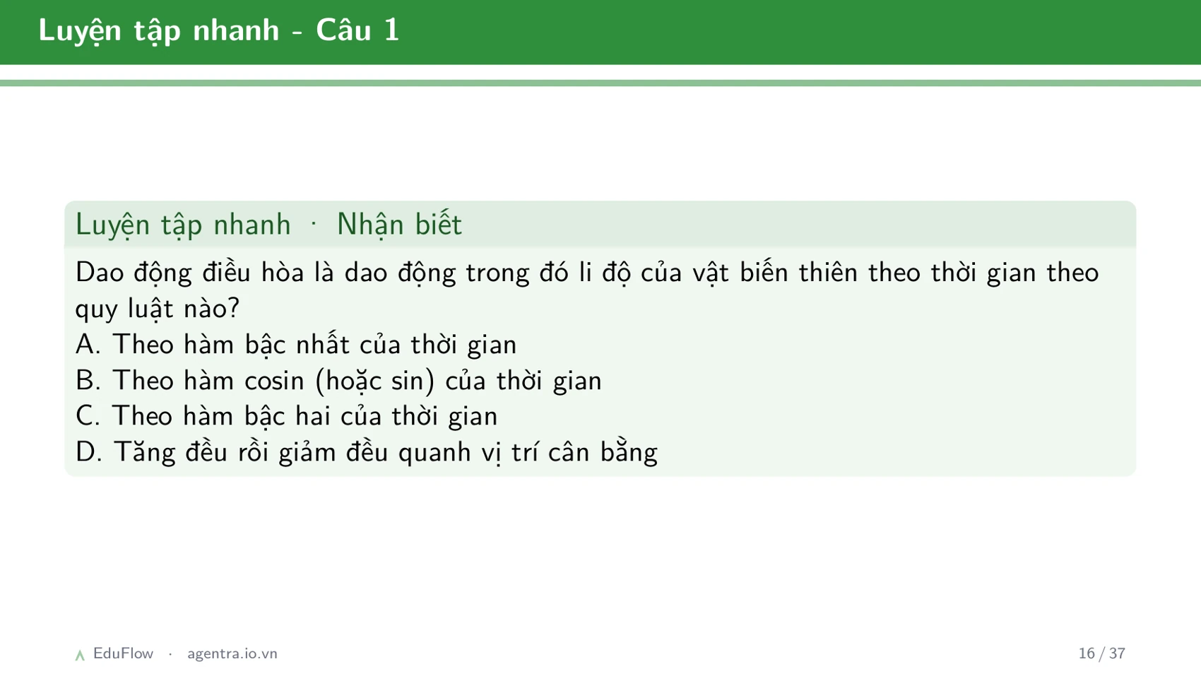 Dao động điều hòa và các đại lượng đặc trưng — slide 16