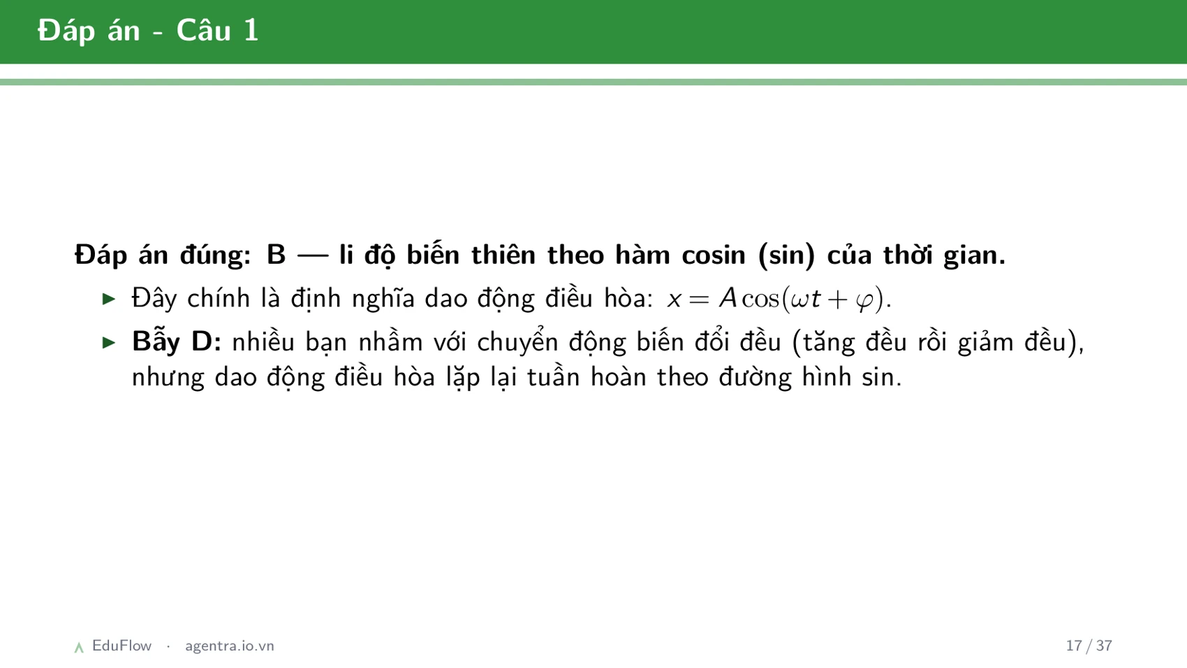 Dao động điều hòa và các đại lượng đặc trưng — slide 17