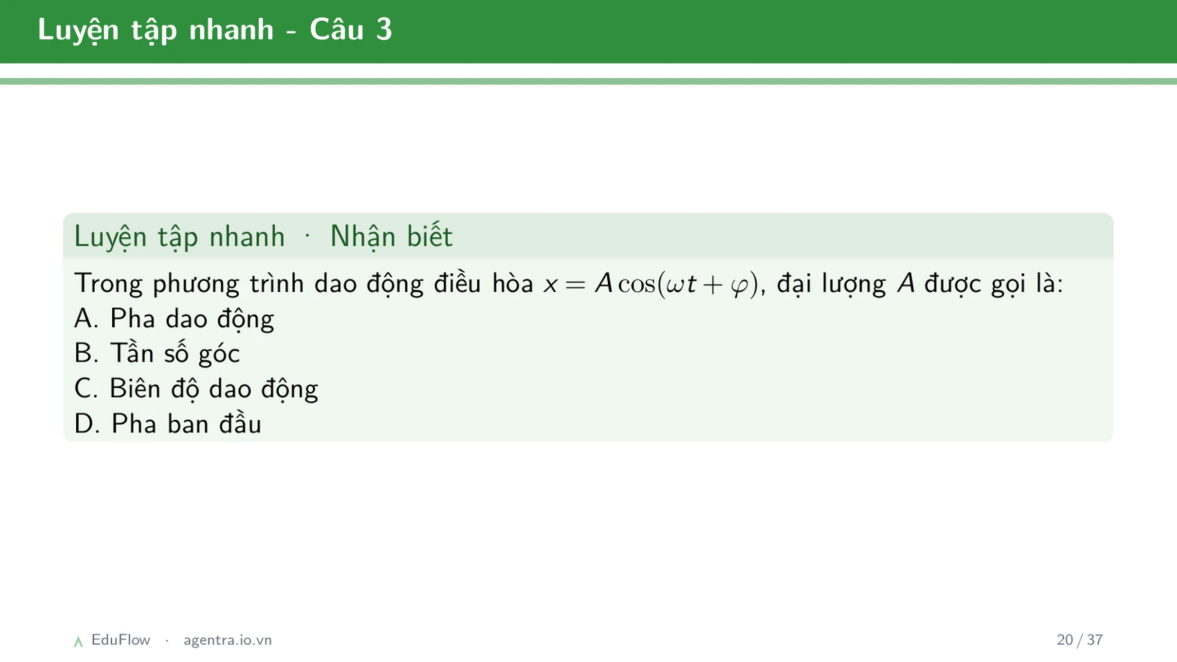 Dao động điều hòa và các đại lượng đặc trưng — slide 20