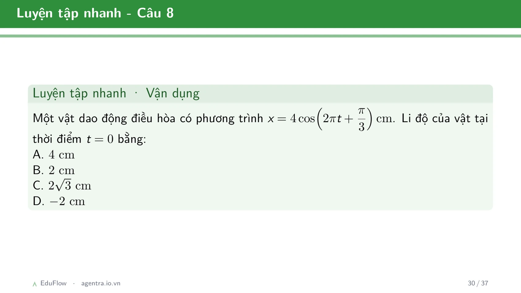 Dao động điều hòa và các đại lượng đặc trưng — slide 30