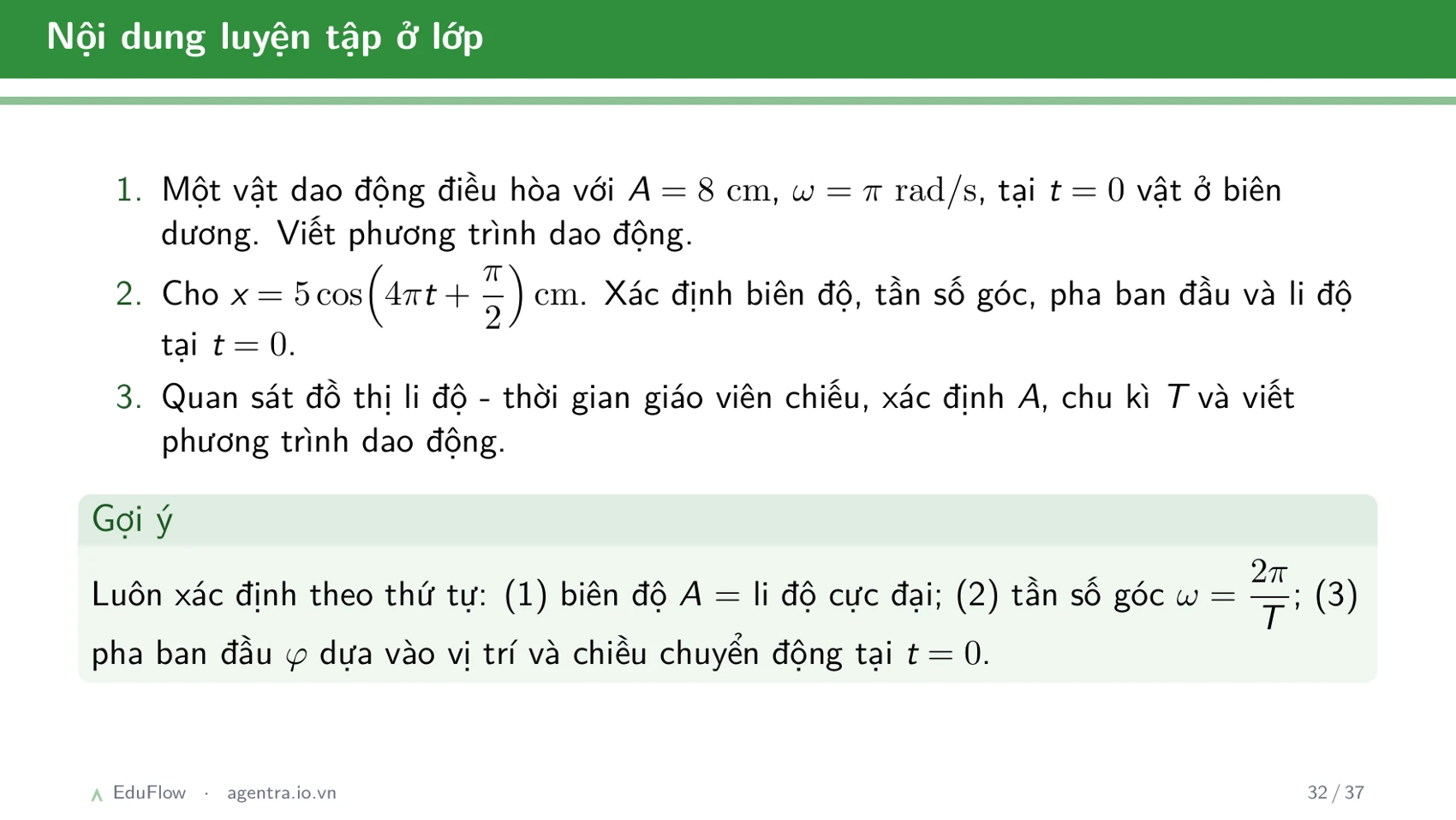 Dao động điều hòa và các đại lượng đặc trưng — slide 32