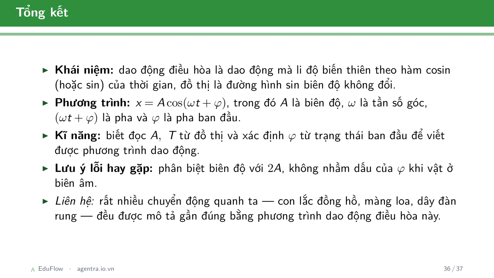 Dao động điều hòa và các đại lượng đặc trưng — slide 36