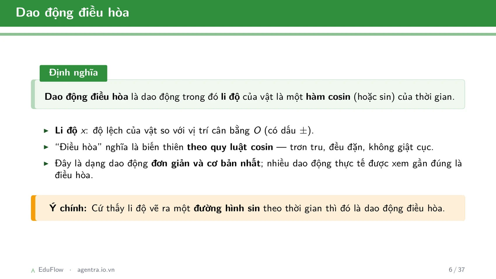 Dao động điều hòa và các đại lượng đặc trưng — slide 6