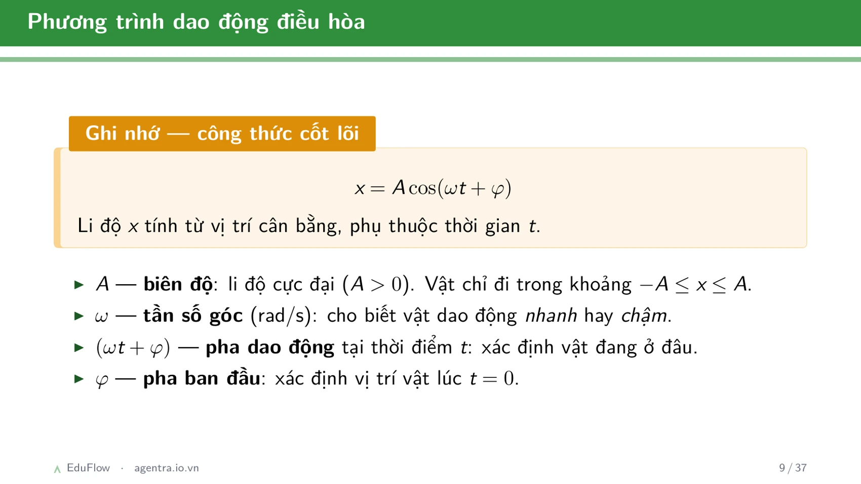 Dao động điều hòa và các đại lượng đặc trưng — slide 9