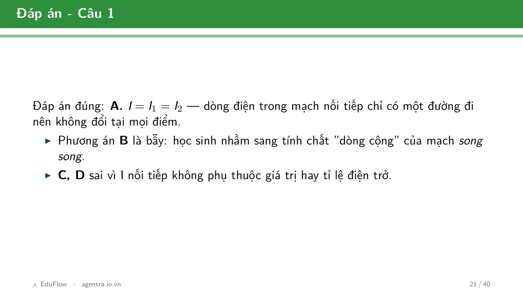 Thấu kính và ảnh của vật qua thấu kính — slide 21