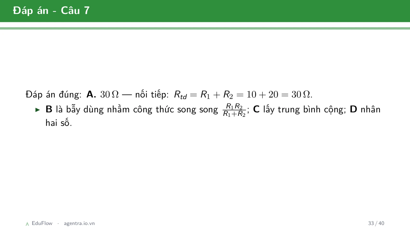 Thấu kính và ảnh của vật qua thấu kính — slide 33